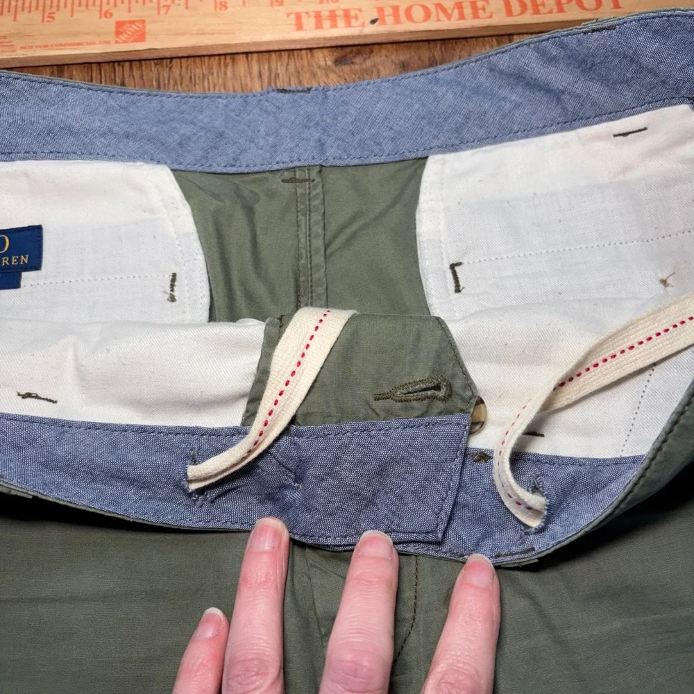 Polo Ralph Lauren Relaxed Fit Chino Shorts Mens 35 Olive Green Cotton Preppy